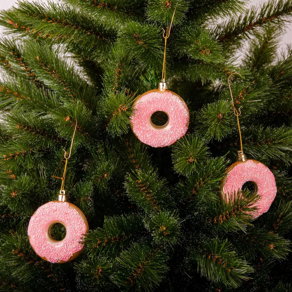 Ялинкова іграшка Chomik пластикові Пончики 3 шт, 8см, рожеві (5901292677169_3) - фото 3 Ялинкова іграшка Chomik пластикові Пончики 3 шт, 8см, рожеві (5901292677169_3) - фото 3