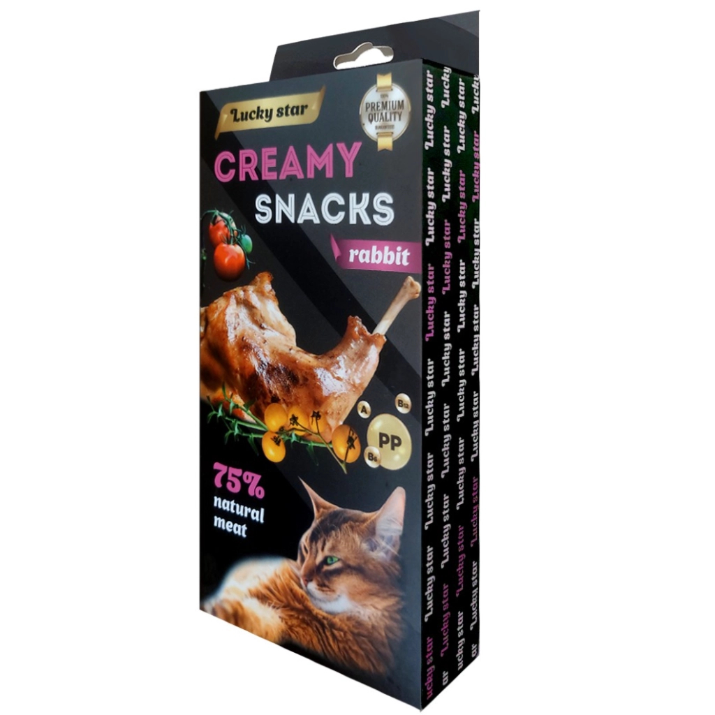 Ласощі для котів Lucky Star Лагідне пюре з м'яса кролика у стіках 10 г (4820281500527) - фото 1