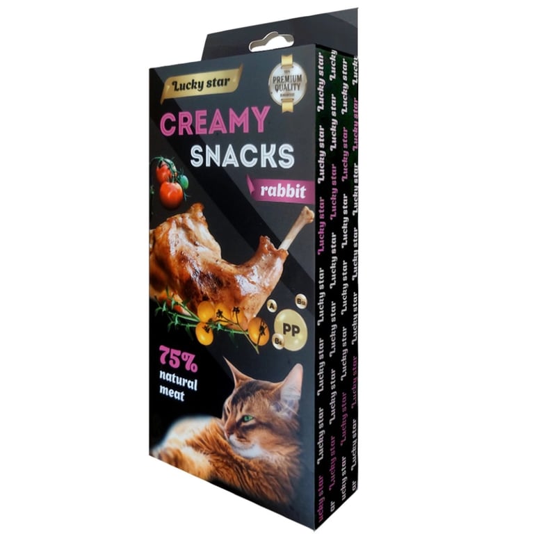 Ласощі для котів Lucky Star Лагідне пюре з м'яса кролика у стіках 10 г (4820281500527) - фото 1