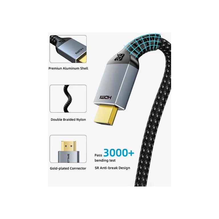 Кабель мультимедійний HDMI M to HDMI M 1.0m V2.1 8K60Hz Cabletime (CA915835) - фото 4