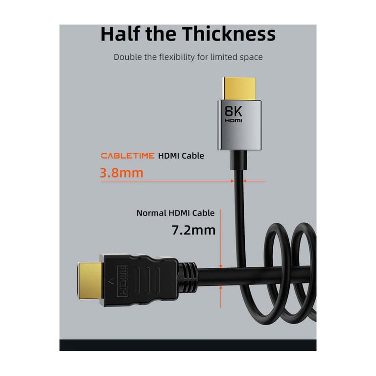 Кабель мультимедійний HDMI M to HDMI M 2.0m V2.1 8K60Hz Cabletime (CA915910) - фото 5