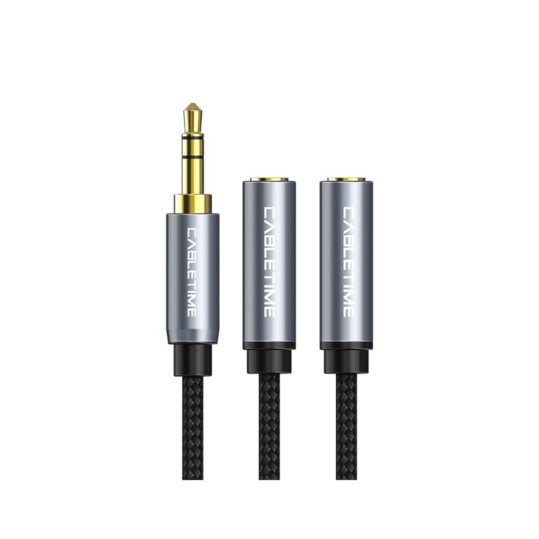 Кабель мультимедійний 3.5mm M to 2x3.5mm F 0.2m Cabletime (CA915248) - фото 2