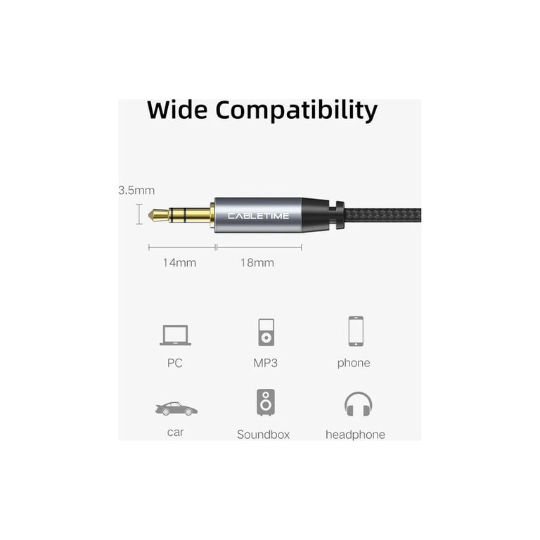 Кабель мультимедійний 3.5mm M to 3.5mm M 1.8m Cabletime (CA915262) - фото 5