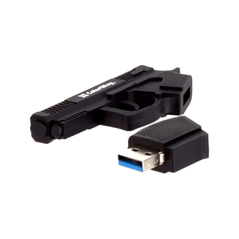 USB флеш накопичувач ColorWay Pistol 64 GB 3.0 Black (CW-USBPL64) - фото 2