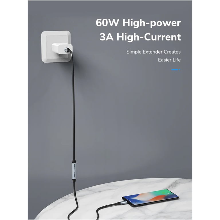 Дата кабель USB-C M/F 0.5m 5Gbps 60W 4K60Hz Cabletime (CA913664) - фото 3