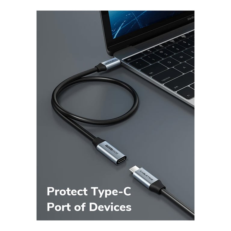Дата кабель USB-C M/F 0.5m 5Gbps 60W 4K60Hz Cabletime (CA913664) - фото 6