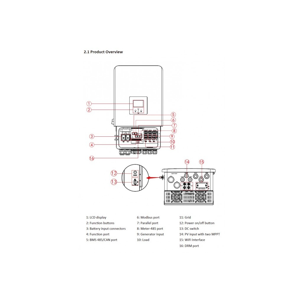 Сонячний інвертор Deye SUN-10K-SG05LP3-EU-SM2 10kW WiFi (SUN-10K-SG05LP3-EU-SM2) - фото 5 Сонячний інвертор Deye SUN-10K-SG05LP3-EU-SM2 10kW WiFi (SUN-10K-SG05LP3-EU-SM2) - фото 5