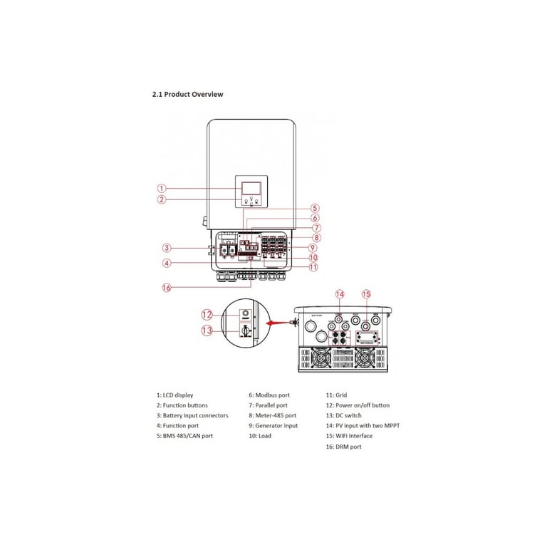 Сонячний інвертор Deye SUN-10K-SG05LP3-EU-SM2	10kW WiFi (SUN-10K-SG05LP3-EU-SM2) - фото 5
