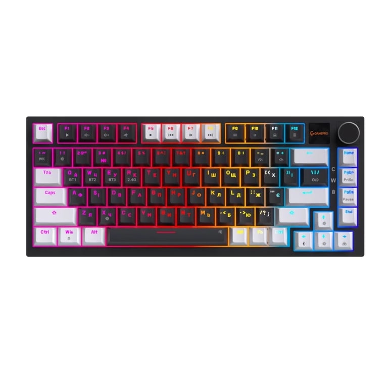 Клавіатура GamePro Asgard Valhalla Pro MK160B-D-Pro Rainy Switch Wireless/Bluetooth/USB UA Black (MK160B-D-Pro) - фото 1