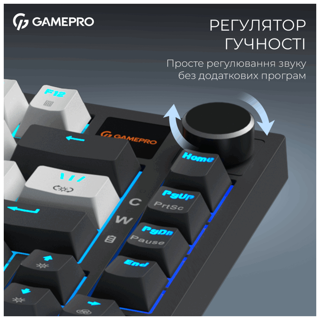 Клавіатура GamePro Asgard Valhalla Pro MK160B-D-Pro Rainy Switch Wireless/Bluetooth/USB UA Black (MK160B-D-Pro) - фото 5 Клавіатура GamePro Asgard Valhalla Pro MK160B-D-Pro Rainy Switch Wireless/Bluetooth/USB UA Black (MK160B-D-Pro) - фото 5