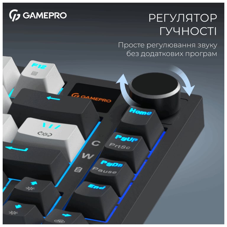 Клавіатура GamePro Asgard Valhalla Pro MK160B-D-Pro Rainy Switch Wireless/Bluetooth/USB UA Black (MK160B-D-Pro) - фото 5