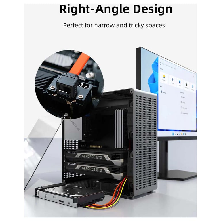 Кабель для передачі даних SATA III 0.5m 90° corner Cabletime (CA915903) - фото 5