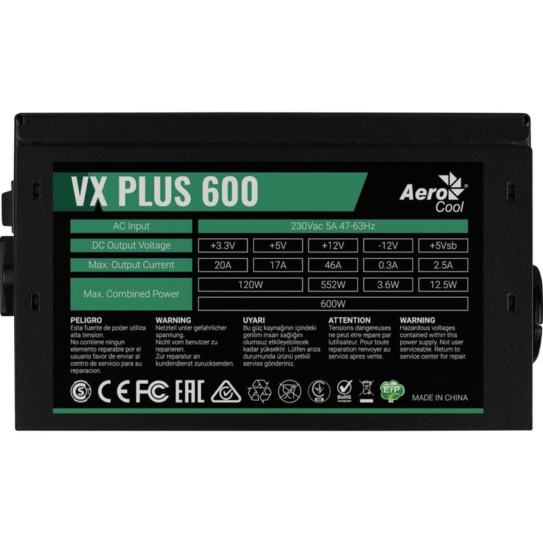 Блок живлення AeroCool 600W VX Plus Stealth (ACPN-VS60NEY.12) - фото 5