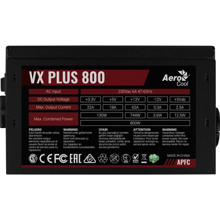 Блок живлення AeroCool 800W VX Plus Stealth (ACPN-VS80AEY.12) - фото 5