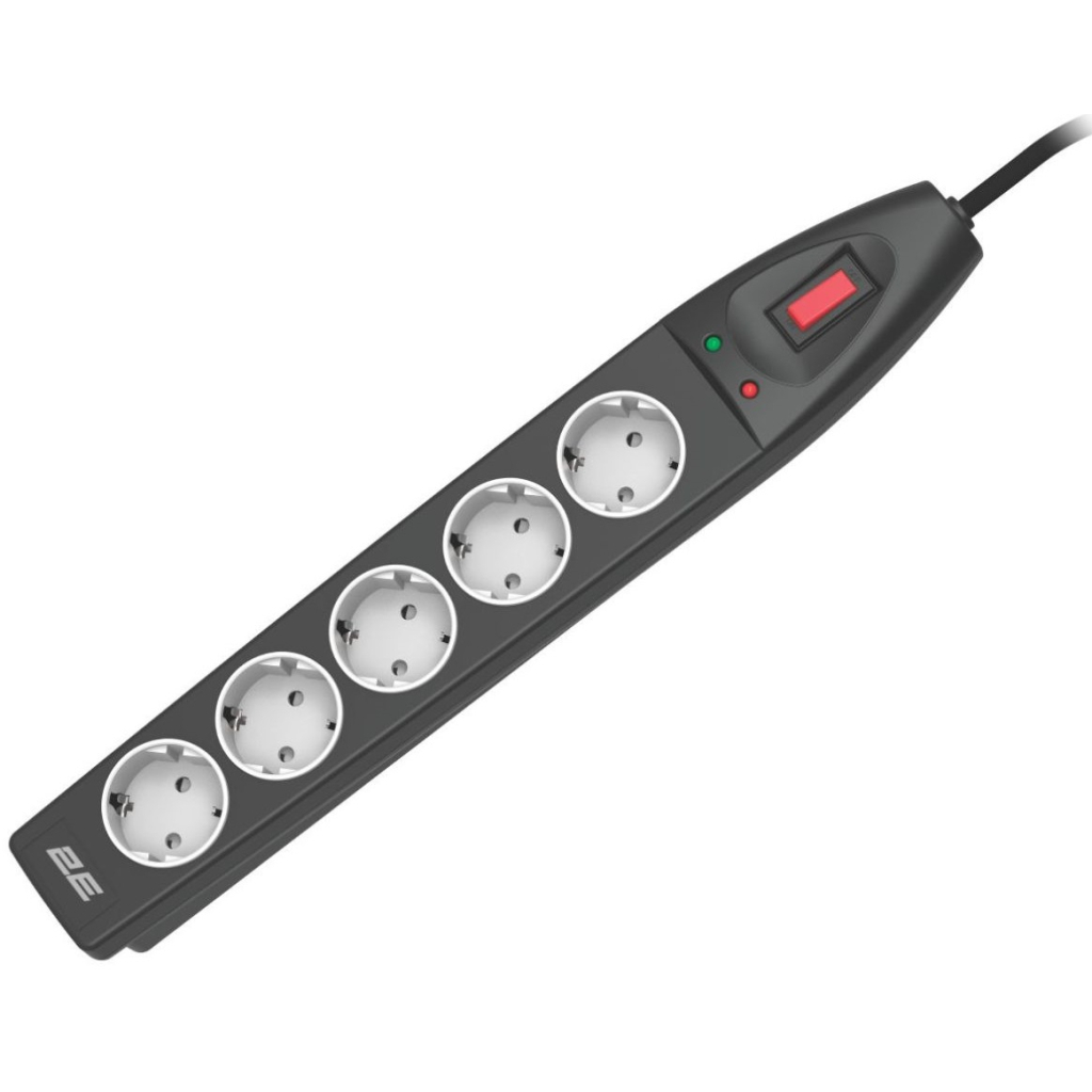 Мережевий фільтр живлення 2E 2E-SP515M10BK 10m (2E-SP515M10BK) - фото 1