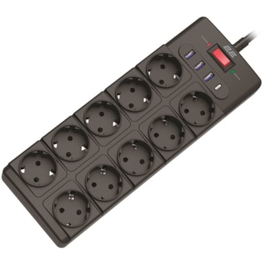 Мережевий фільтр живлення 2E 2E-SP10M3USBBK 3m (2E-SP10M3USBBK)
