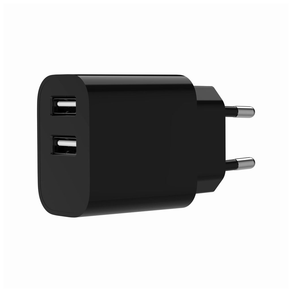 Зарядний пристрій Gembird 2xUSB 12W black (TA-UC-2A12-01-BK) - фото 1