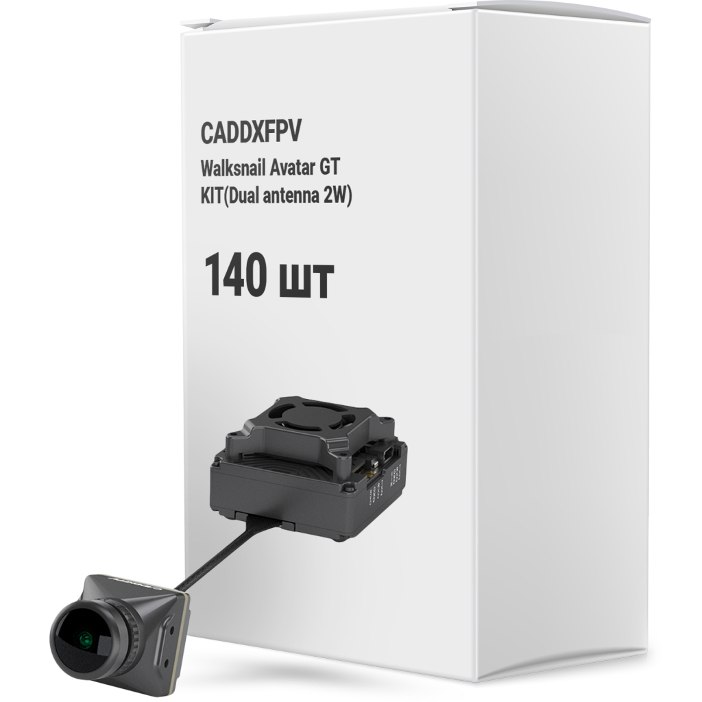 Відеосистема FPV CADDXFPV Walksnail Avatar GT KIT(Dual antenna 2W) упаковка 140 шт. (WN12-2W14BBOX140) Відеосистема FPV CADDXFPV Walksnail Avatar GT KIT(Dual antenna 2W) упаковка 140 шт. (WN12-2W14BBOX140)