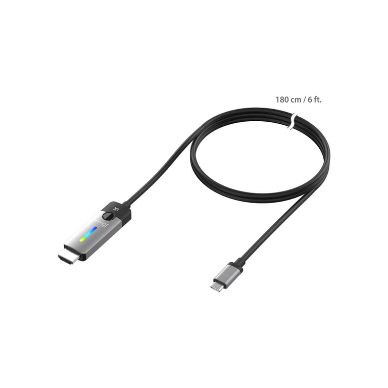 Кабель мультимедійний USB-C to HDMI M 1.8m 8K 60Hz LED RGB J5create (JCC157-N) - фото 2