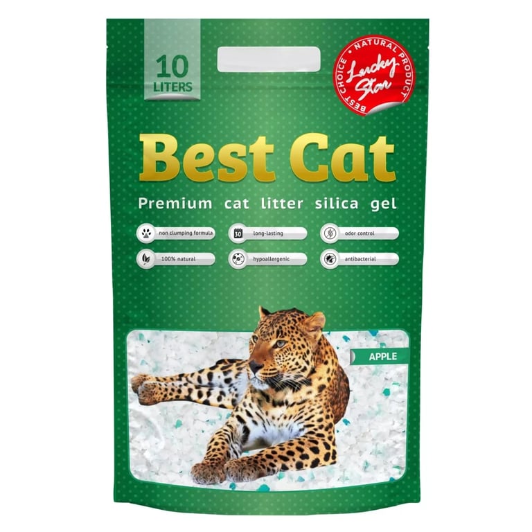 Наповнювач для туалету Best Cat Green Apple Силікагелевий 10 л (4820281500381) - фото 1