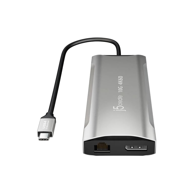 Концентратор J5create USB-C 9-in-1 2xUSB 3.2 + 2xUSB-C PD + 2xHDMI 4K + DisplayPort + SD/TF + RJ45 1000Mbps gray (JCD397-N) - фото 3