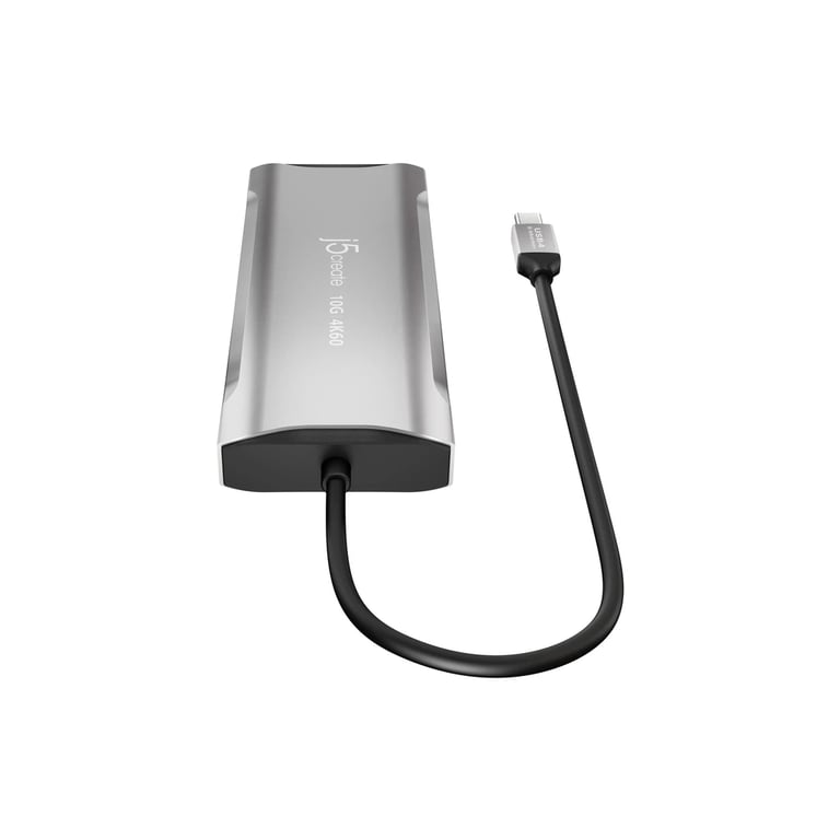 Концентратор J5create USB-C 9-in-1 2xUSB 3.2 + 2xUSB-C PD + 2xHDMI 4K + DisplayPort + SD/TF + RJ45 1000Mbps gray (JCD397-N) - фото 4