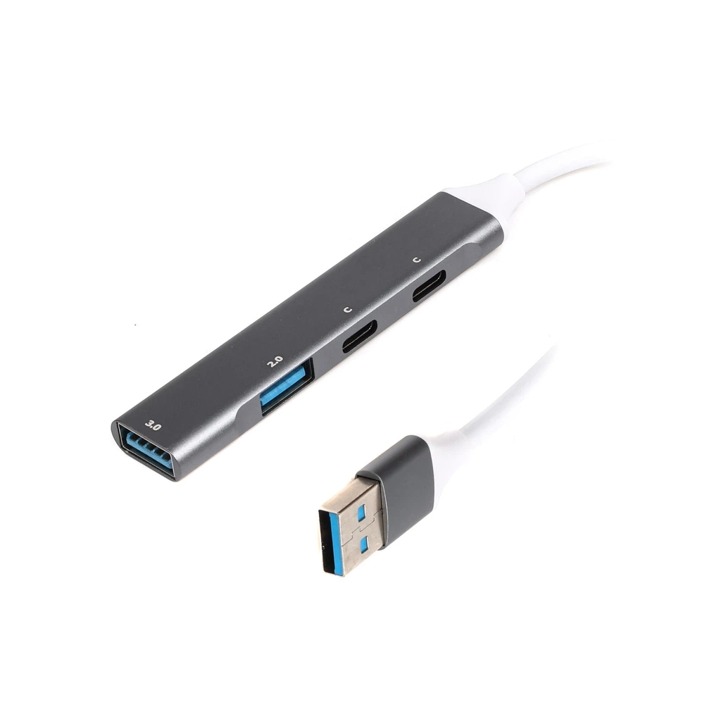 Концентратор Maxxter USB 3.0 to 1xUSB 3.0 + 1xUSB 2.0 + 2xUSB-C (HU3A-4P-03) - фото 1