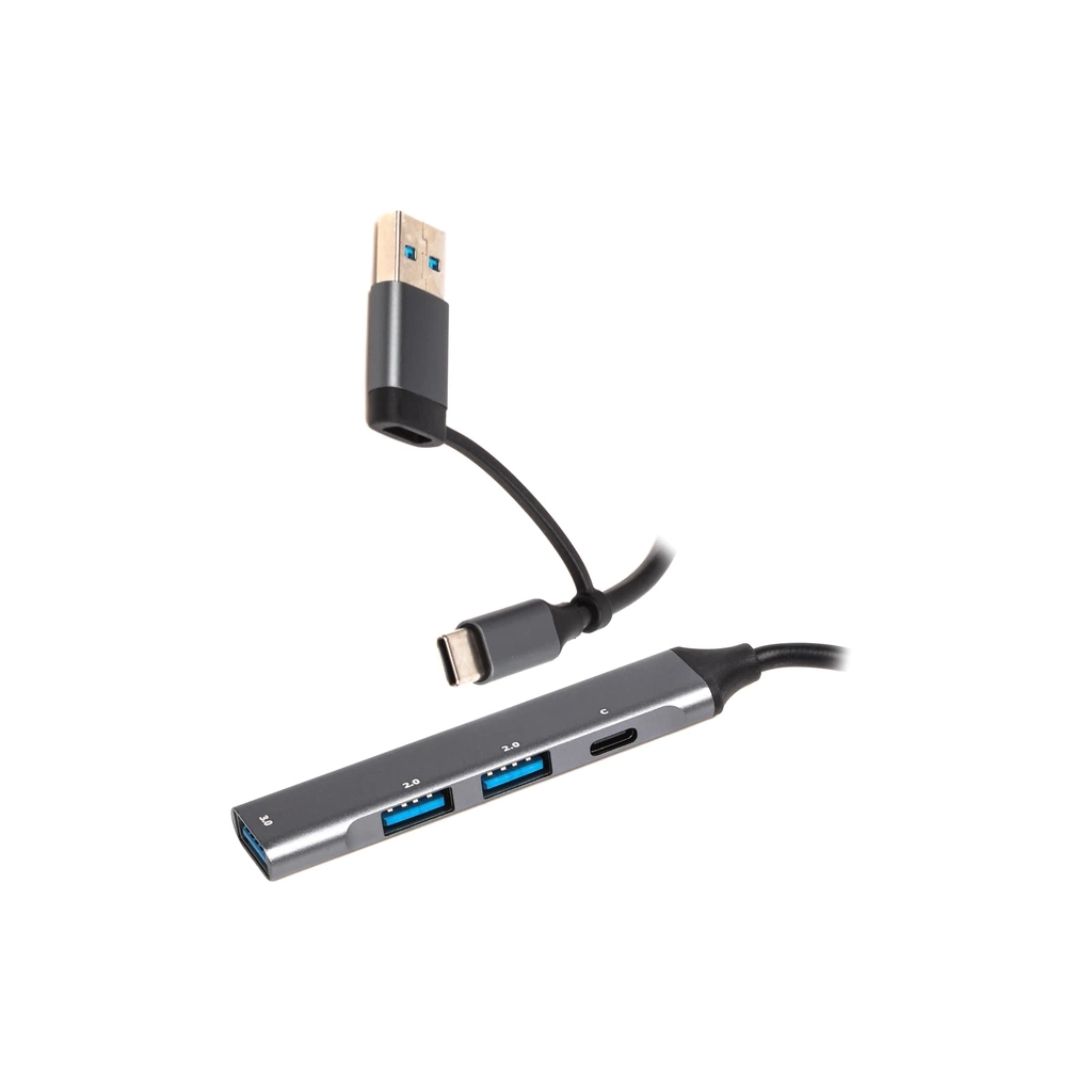 Концентратор Maxxter USB-C + USB-A to 1xUSB 3.0 + 2xUSB 2.0 + 1xUSB-C (HU3C-4P1CN-01) Концентратор Maxxter USB-C + USB-A to 1xUSB 3.0 + 2xUSB 2.0 + 1xUSB-C (HU3C-4P1CN-01)