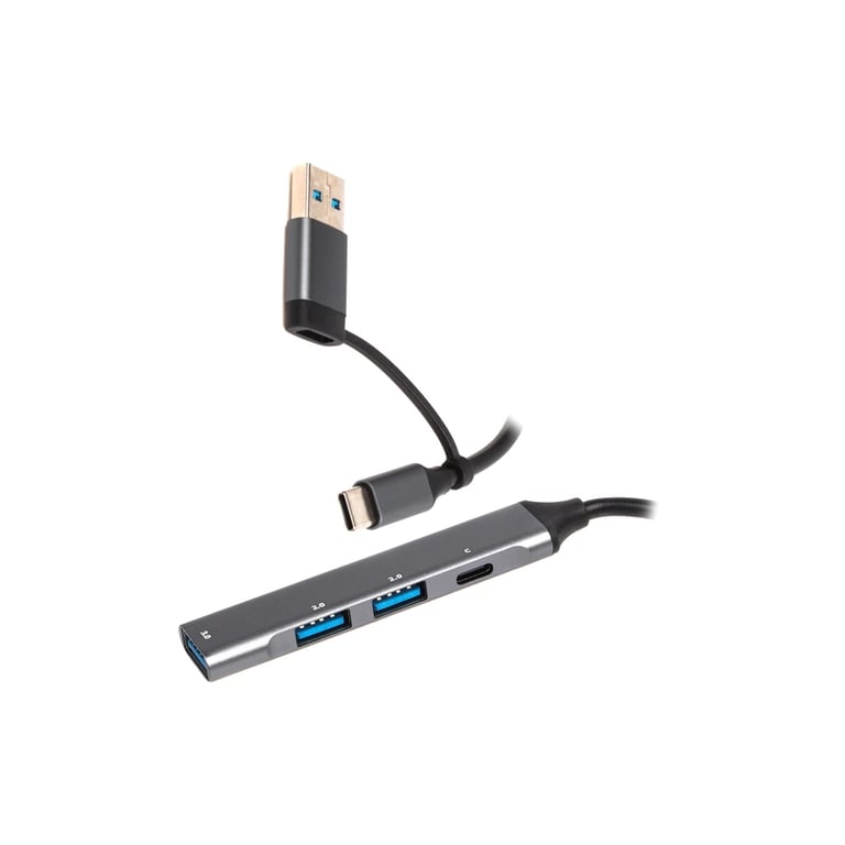 Концентратор Maxxter USB-C + USB-A to 1xUSB 3.0 + 2xUSB 2.0 + 1xUSB-C (HU3C-4P1CN-01) - фото 1