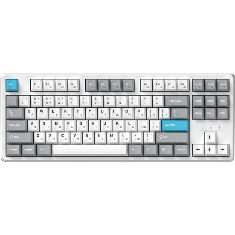 Клавіатура GamePro Asgard Ragnar Wireless/Bluetooth/USB UA White (MK285WH) - фото 1