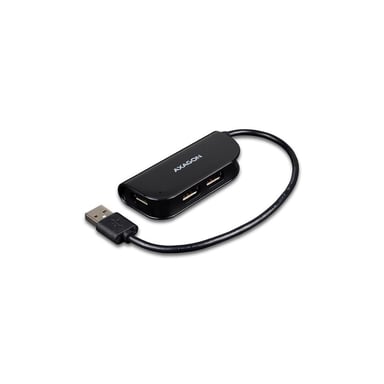 Концентратор AXAGON USB 2.0 to 4xUSB 2.0 0.2m black (HUE-X4B) - фото 1