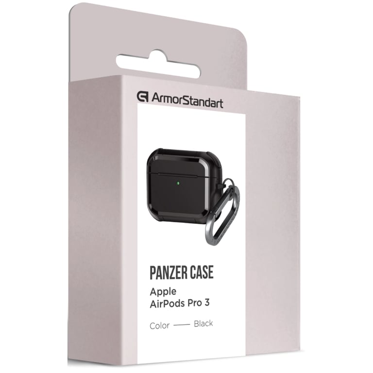 Чохол для навушників Armorstandart Panzer для Apple Airpods Pro 3 Black (ARM88286) - фото 2
