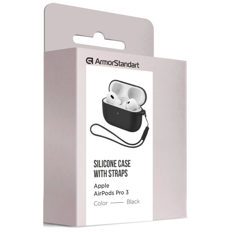 Чохол для навушників Armorstandart Silicone Case для Apple Airpods Pro 3 Black (ARM88291) - фото 2