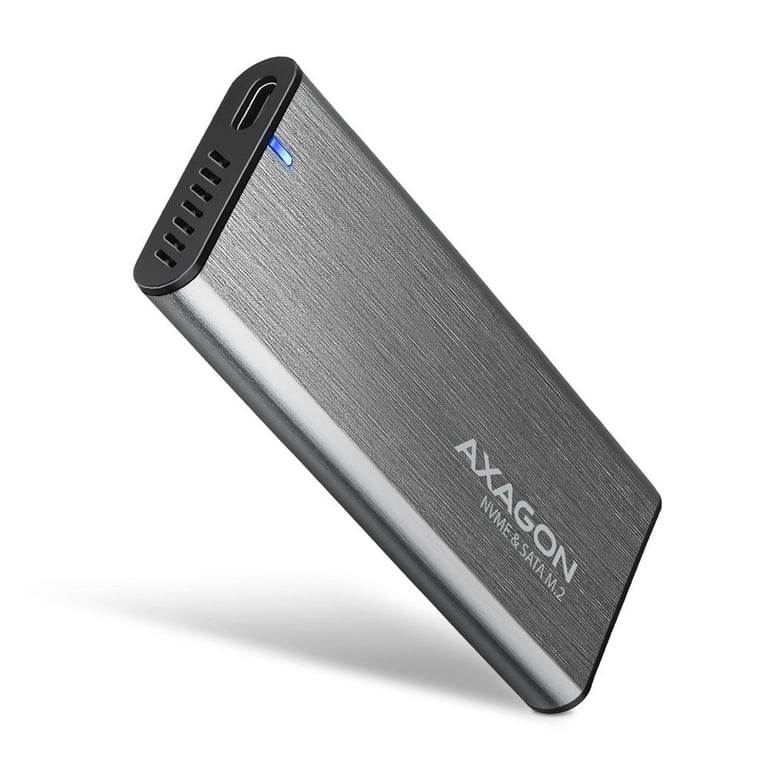 Кишеня зовнішня AXAGON USB-C 3.2 Gen 2 metal box for M.2 NVMe & SATA SSD SuperSpeed (EEM2-SG2) - фото 1