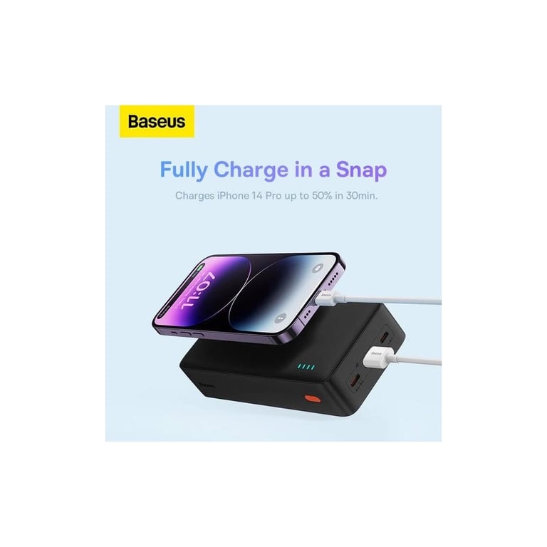 Батарея універсальна Baseus Airpow 30000mAh 20W PD/3.0, QC/3.0, black (PPQD090101) - фото 2