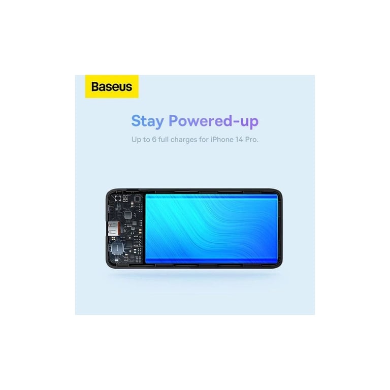 Батарея універсальна Baseus Airpow 30000mAh 20W PD/3.0, QC/3.0, black (PPQD090101) - фото 4
