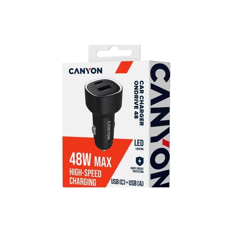 Зарядний пристрій Canyon 1xUSB + 1xUSB-C PD48W black (CNE-CCABR3AC) - фото 6