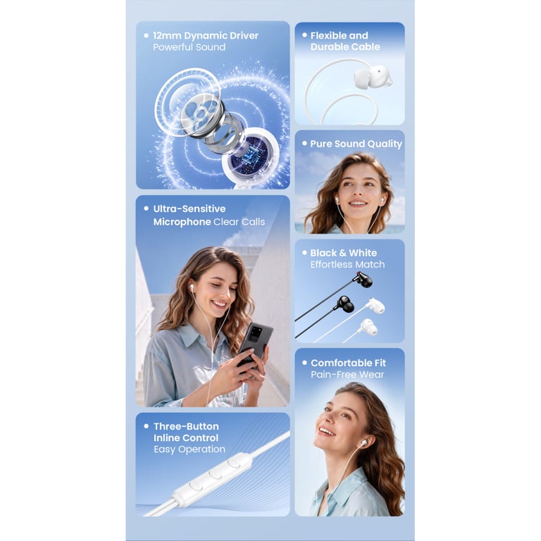 Навушники Vention Echo Lite 3.5mm In-Ear Wired White (GBAWAV) - фото 4