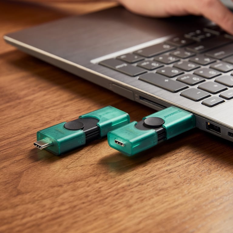 USB флеш накопичувач Kingston 128GB DataTraveler Duo USB 3.2 / Type-C Black/Green (DTDEG2/128GB) - фото 12