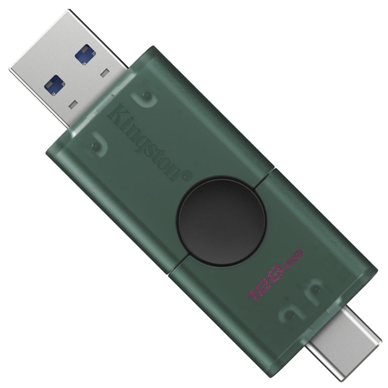 USB флеш накопичувач Kingston 128GB DataTraveler Duo USB 3.2 / Type-C Black/Green (DTDEG2/128GB) - фото 2