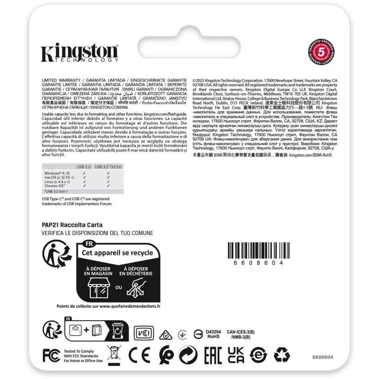 USB флеш накопичувач Kingston 128GB DataTraveler Duo USB 3.2 / Type-C Black/Green (DTDEG2/128GB) - фото 8
