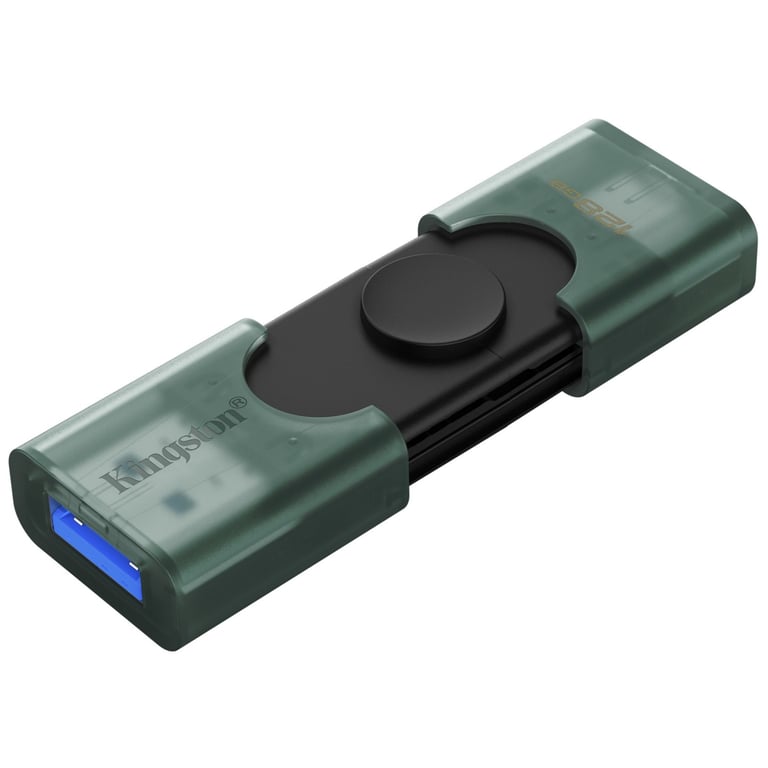 USB флеш накопичувач Kingston 256GB DataTraveler Duo USB 3.2 / Type-C Black/Green (DTDEG2/256GB) - фото 3