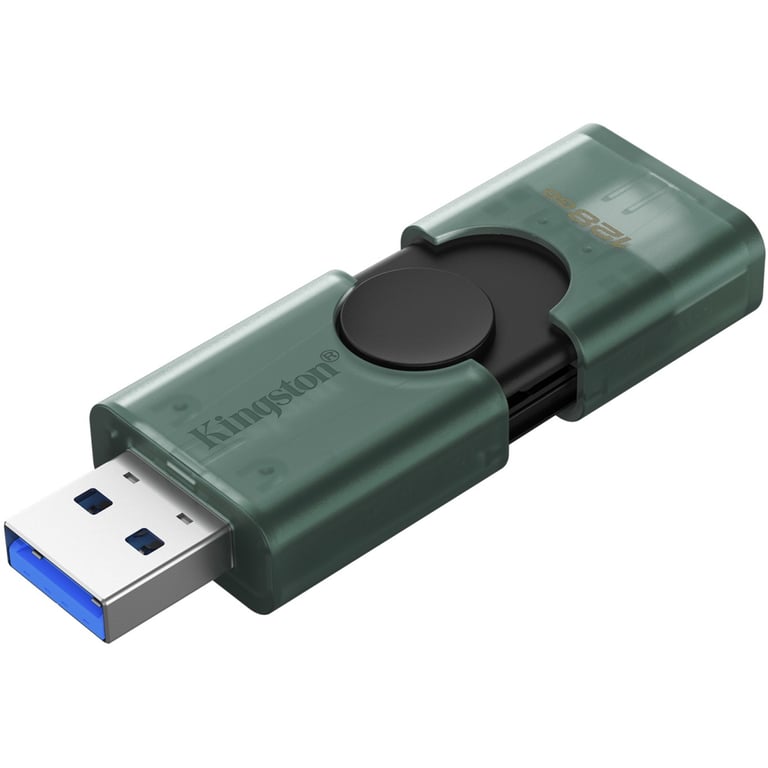 USB флеш накопичувач Kingston 256GB DataTraveler Duo USB 3.2 / Type-C Black/Green (DTDEG2/256GB) - фото 5