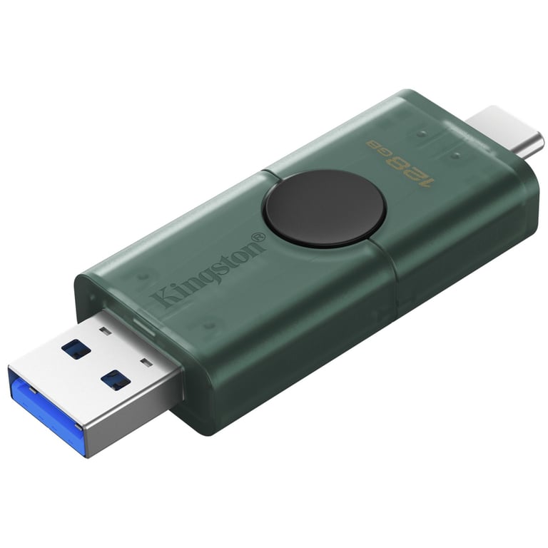 USB флеш накопичувач Kingston 256GB DataTraveler Duo USB 3.2 / Type-C Black/Green (DTDEG2/256GB) - фото 6