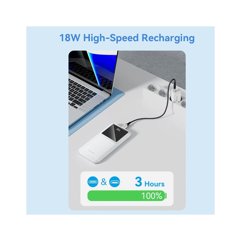 Батарея універсальна Vention 10000 mAh 22.5W Black LED Display Type (FHKB0) - фото 10