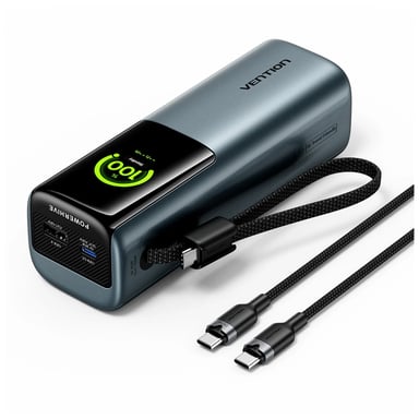 Батарея універсальна Vention 20000 mAh 165W Gray TFT Display Type (FKFH0) - фото 1