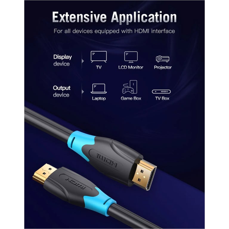 Кабель мультимедійний HDMI M to HDMI M 15.0m 4K30Hz black Vention (AACBN) - фото 10