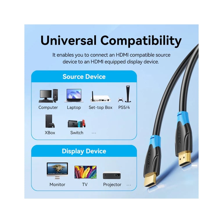 Кабель мультимедійний HDMI M to HDMI M 20.0m 1080p60Hz black Vention (AACBQ) - фото 7