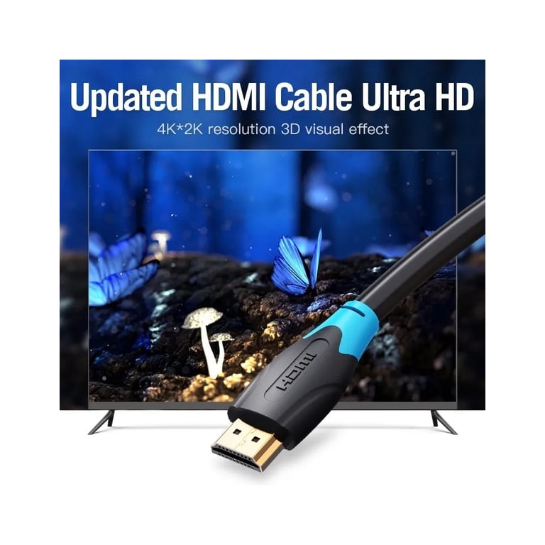Кабель мультимедійний HDMI M to HDMI M 2.0m 4K60Hz black Vention (AAGBH) - фото 3