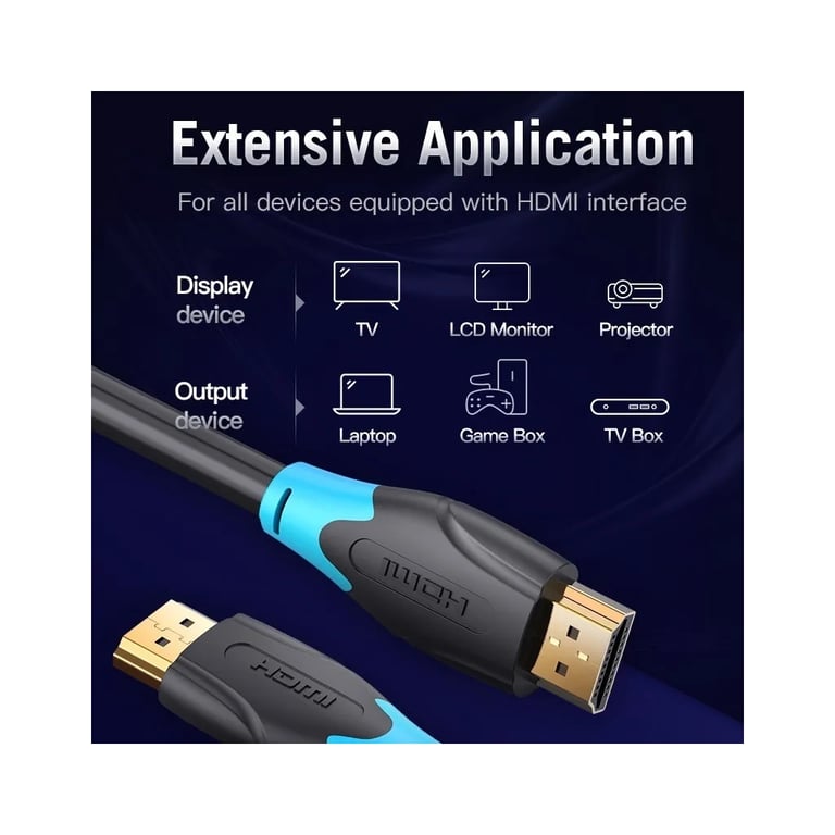 Кабель мультимедійний HDMI M to HDMI M 2.0m 4K60Hz black Vention (AAGBH) - фото 5